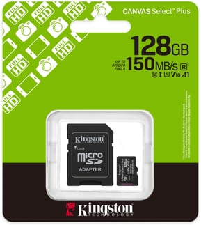 Carte mémoire Kingston Canvas Select Plus 128 Go microSDXC UHS-I Classe 10 Gen3 + Adapter (SDCS3/128GB) — image 3
