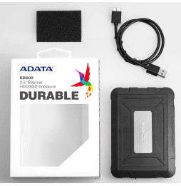 Boitier disque dur externe Adata ED600 HDD / SSD USB 3.1 (AED600-U31-CBK)