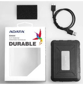 Boitier disque dur externe Adata ED600 HDD / SSD USB 3.1 (AED600-U31-CBK)