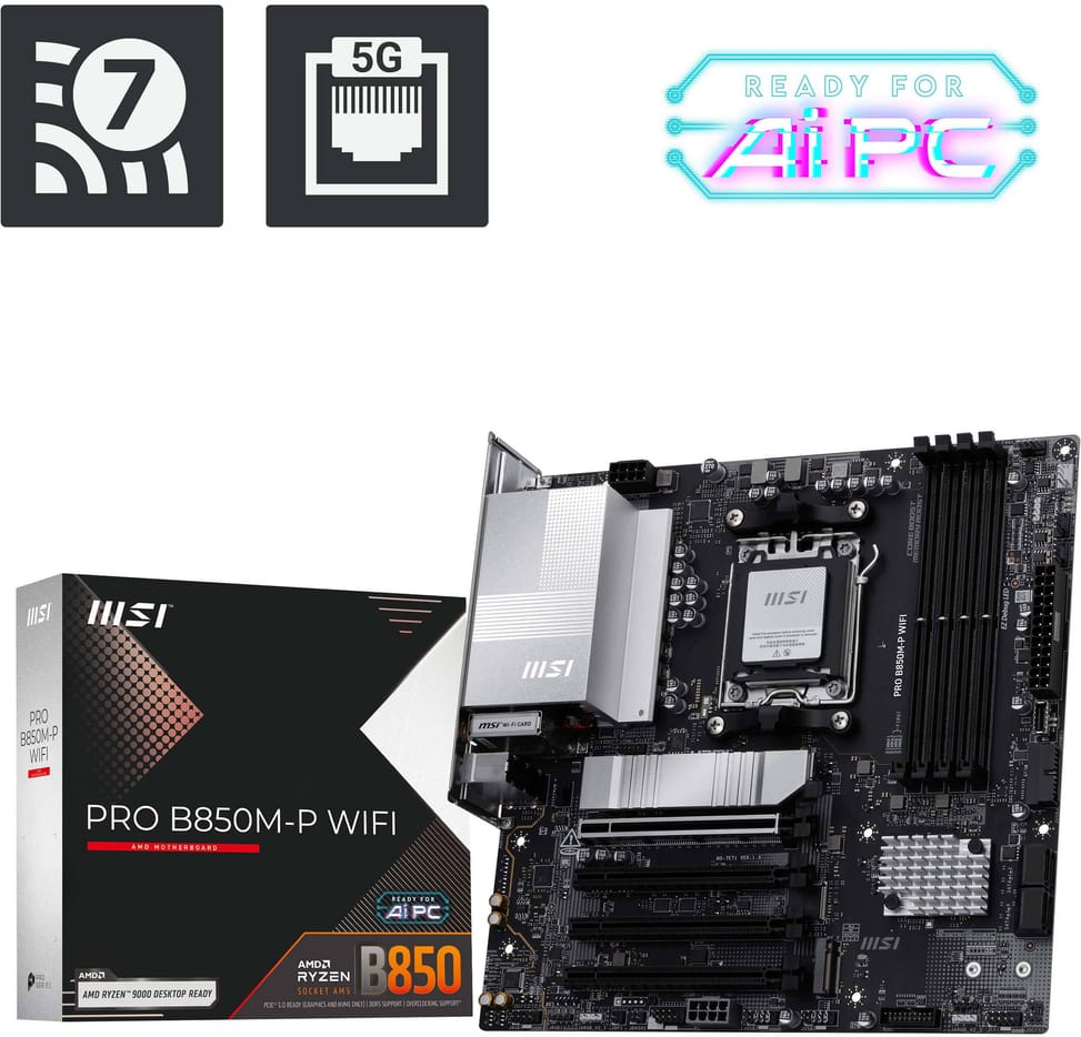 MSI PRO B850M-P WIFI Motherboard (911-7E71-001) — image 1