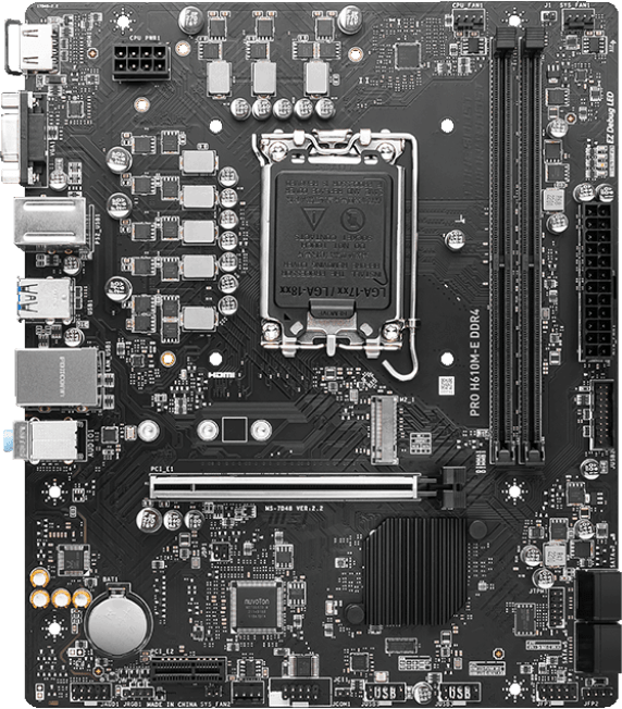 Carte Mère MSI PRO H610M-E DDR4 (911-7D48-062) — image 2