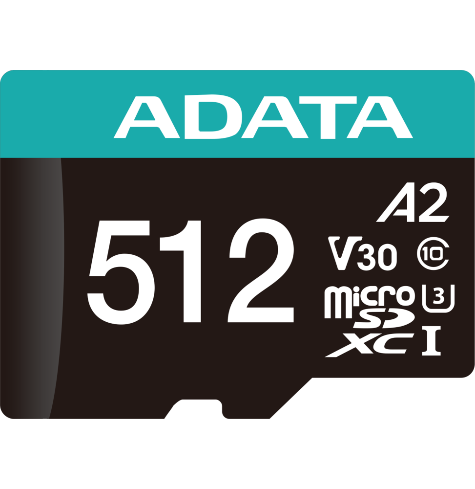 Carte mémoire ADATA Premier Pro 512 Go microSDXC/SDHC UHS-I U3 V30 (AUSDX512GUI3V30SA2-R)