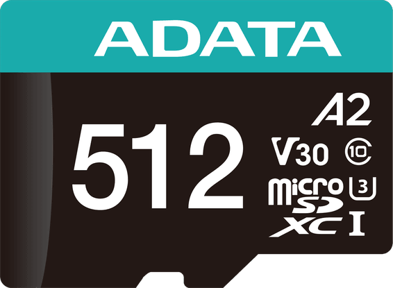 Carte mémoire ADATA Premier Pro 512 Go microSDXC/SDHC UHS-I U3 V30 (AUSDX512GUI3V30SA2-R)