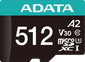 Carte mémoire ADATA Premier Pro 512 Go microSDXC/SDHC UHS-I U3 V30 (AUSDX512GUI3V30SA2-R)