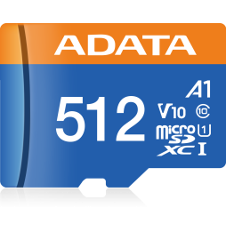 Carte mémoire ADATA Premier Pro 512 Go microSDXC/SDHC UHS-I Classe 10 (AUSDX512GUICL10A1-RA)