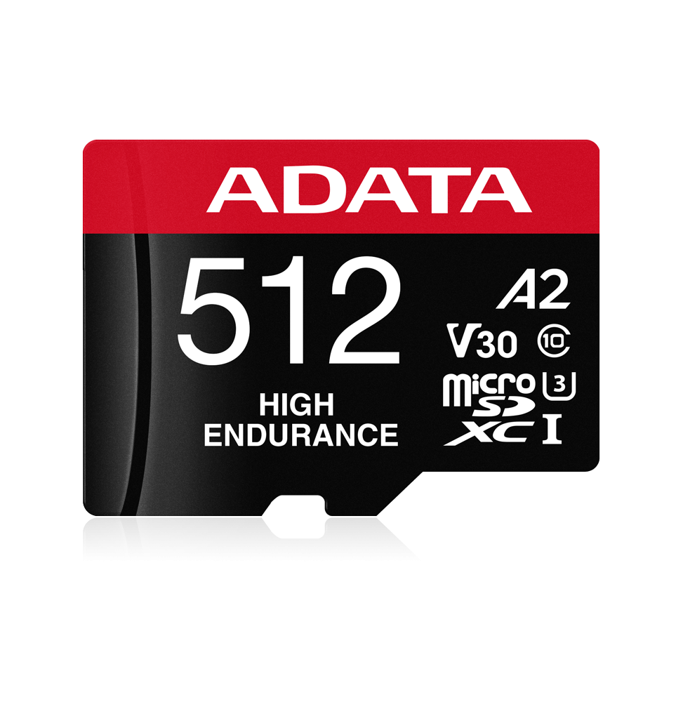 Carte mémoire ADATA 512 Go microSDXC/SDHC UHS-I haute endurance (AUSDX512GUI3V30SHA2-)