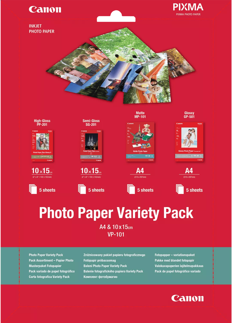 Canon VP-101 Photo Paper 4x6” Pack of 20 sheets (0775B079AA) — image 1