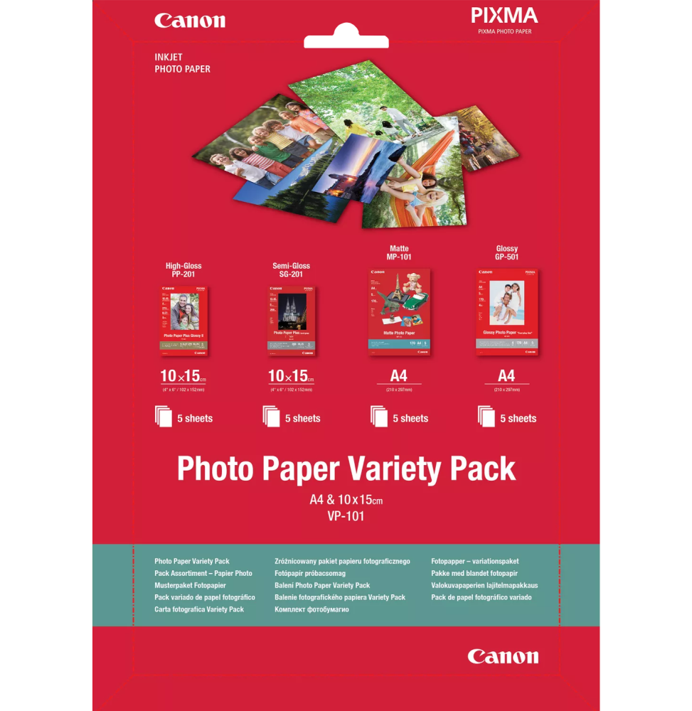 Papier photo Canon VP-101 Lot de 4x6” et 20 feuilles (0775B079AA)