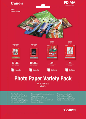 Papier photo Canon VP-101 Lot de 4x6” et 20 feuilles (0775B079AA)