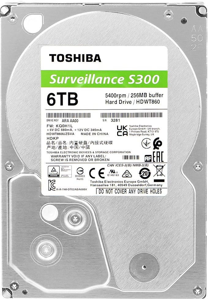 Disque dur interne 3.5" Toshiba S300 6 To pour Video Surveillance (HDWT860UZSVA) — image 2