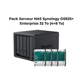 Pack Serveur NAS 4 baies Synology DiskStation® DS925+ Enterprise 32 To (4×8 To)