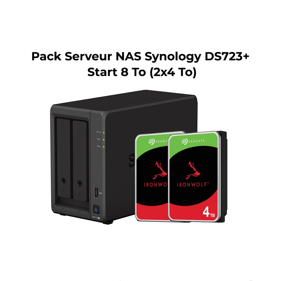 Pack Serveur NAS 2 baies Synology DiskStation® DS723+ Start 8 To (2x4 To) — image 1