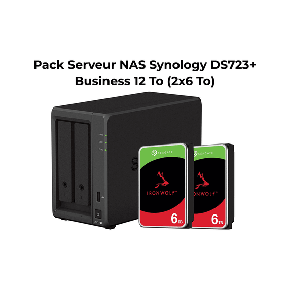 Pack Serveur NAS 2 baies Synology DiskStation® DS723+ Business 12 To (2x6 To)
