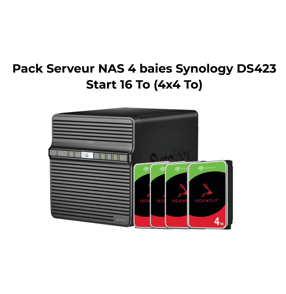 Pack Serveur NAS 4 baies Synology DiskStation® DS423 Start 16 To (4x4 To)