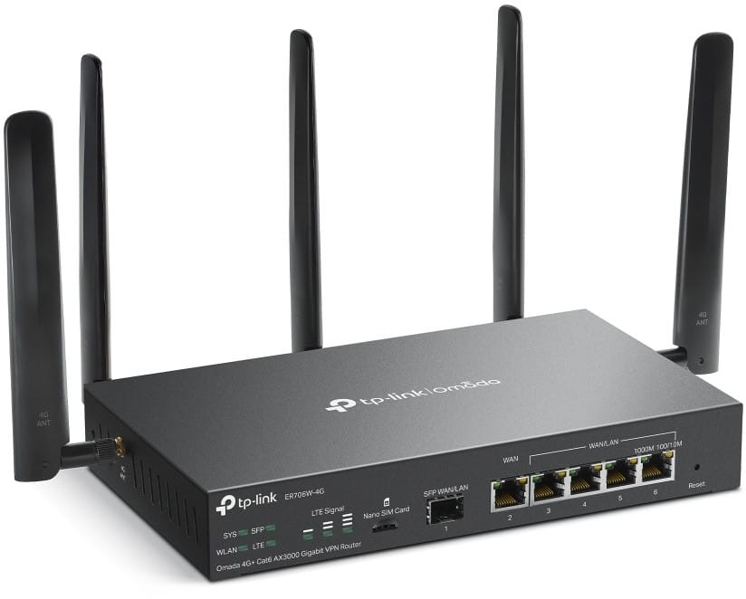 TP-Link Omada 4G+ Cat6 WiFi AX3000 Gigabit VPN Router (ER706W-4G) — image 2