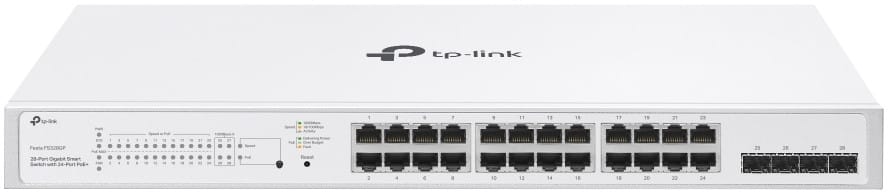 جهاز Switch سهل الإدارة TP Link Festa FS328GP بـ 28 منفذ Gigabit منها 24 PoE+ — صورة 1