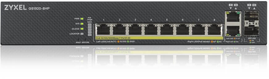 Zyxel ZY-GS19208HPV2 8-Port 2 SFP PoE Managed Switch (GS1920-8HPV2-EU0101F) — image 1