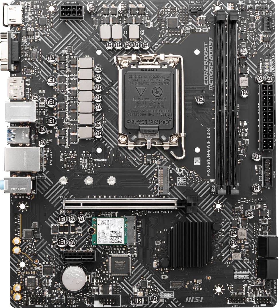 Carte Mère MSI PRO H610M-G WIFI DDR4 (911-7D46-222) — image 2