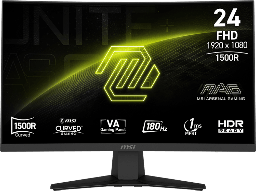 Écran incurvé Gaming 24" Full HD MSI MAG 244C (9S6-3BB31H-029) — image 1