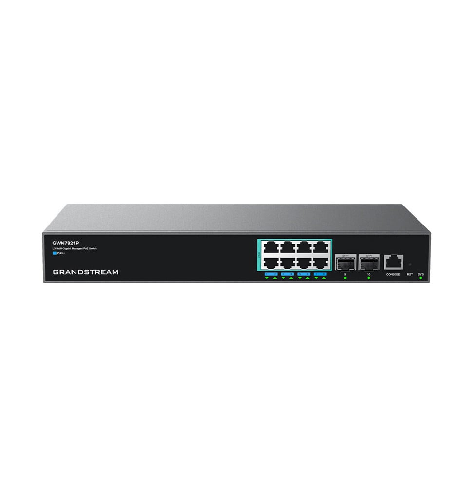 Switch Administrable Niveau 3 Grandstream GWN7821P -  8 Ports PoE Gigabit / 2 Ports SFP+