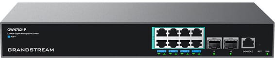 Switch Administrable Niveau 3 Grandstream GWN7821P -  8 Ports PoE Gigabit / 2 Ports SFP+