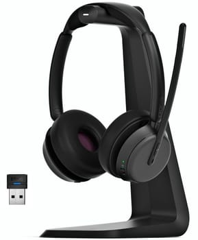 Micro-casque sans fil Bluetooth EPOS IMPACT 1061 ANC avec sa base de chargement à induction (1001131)