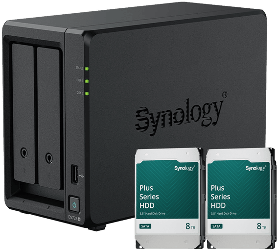 Pack Serveur NAS 2 baies Synology DiskStation® DS725+ Power 16 To (2x8 To)