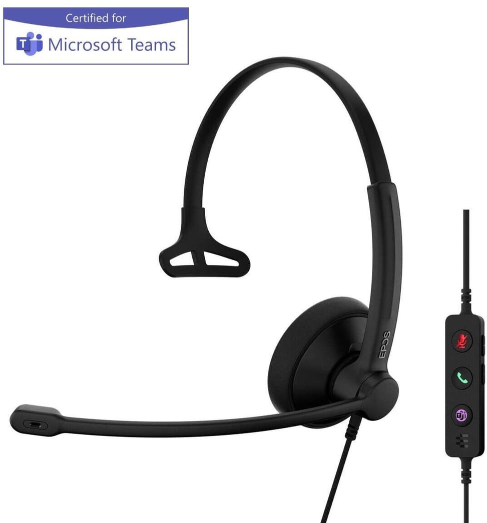سماعة رأس بميكروفون سلكية أحادية الأذن Epos Impact 100 MS USB-C وUSB-A (1001419) — صورة 1