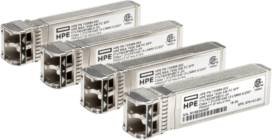 وحدة Transceiver HPE MSA 16 Gb Fibre Channel SFP+ بموجة قصيرة (طقم من 4) (C8R24B) — صورة 1