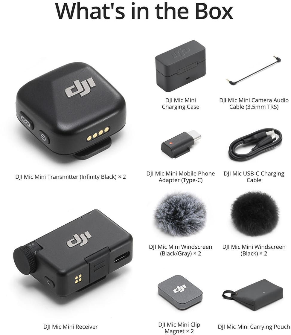 Microphone sans fil DJI Mic Mini pour caméra et smartphone (2 personnes) (CP.RN.00000433.01) — image 6