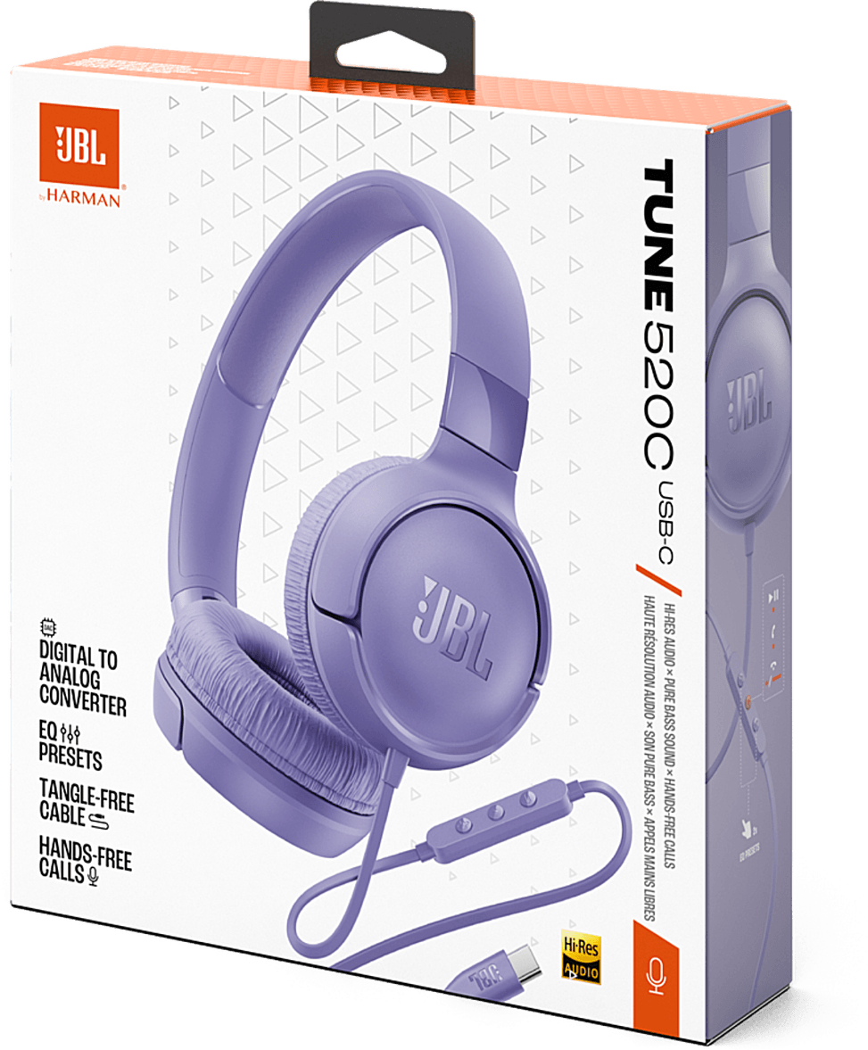 Casque filaire JBL Tune 520C Violet - USB-C (1200130023286) — image 6
