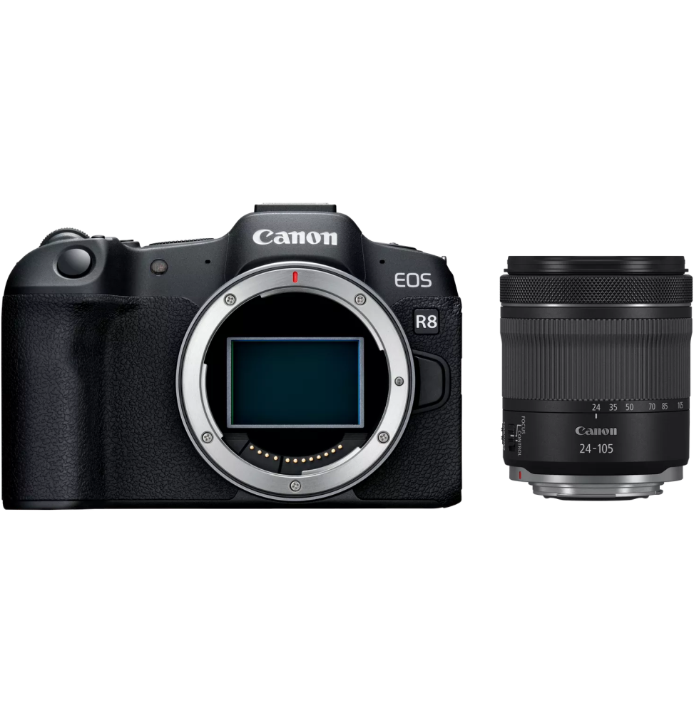 Appareil photo hybride Canon EOS R8 + Objectif RF24-105 F4-7.1 IS STM (5803C095)