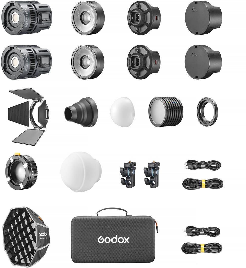 طقم من مصباحين LED Godox RS60R 2K RGB monolight (6952344240434) — صورة 1