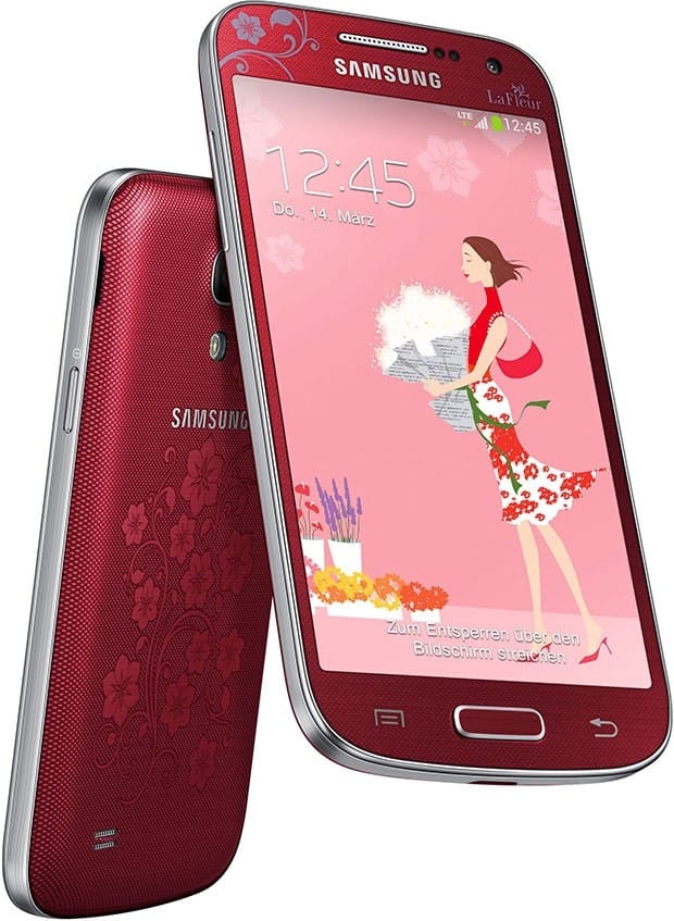 Smartphone SAMSUNG Galaxy S4 Mini - Fleur edition + Pack de 2 étuis orange & vert Offerts