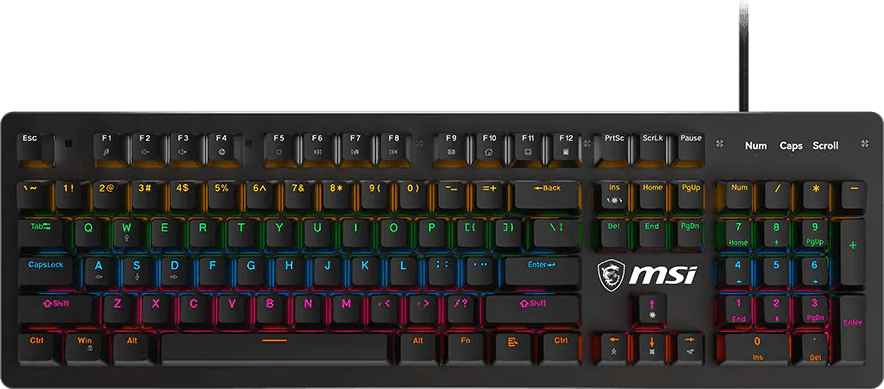لوحة مفاتيح ميكانيكية للألعاب بإضاءة خلفية MSI FORGE GK300 BLUE - AZERTY — صورة 1