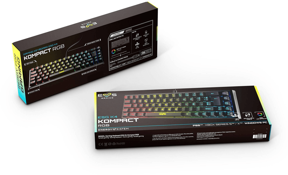 Clavier gaming rétroéclairé Energy Sistem ESG K4 Kompact RGB USB-C (AZERTY) — image 4
