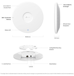 Point d'accès TP-Link Omada BE9300 WiFi 7 Tri-Bande plafonnier (EAP772)