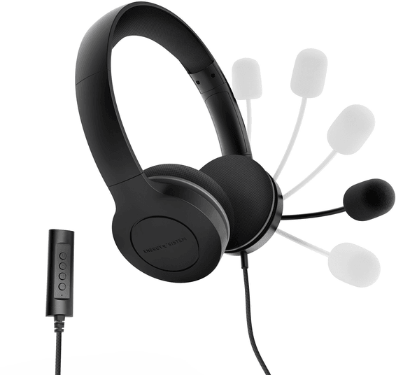 Casque Energy Sistem Office 3 Noir - Jack 3,5 mm / USB (8432426452033)