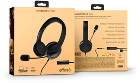 Casque Energy Sistem Office 3 Noir - Jack 3,5 mm / USB (8432426452033) — image 6