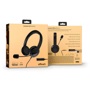 Casque Energy Sistem Office 3 Noir - Jack 3,5 mm / USB (8432426452033)