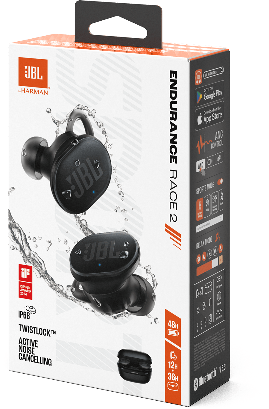 Écouteurs Bluetooth JBL Endurance Race 2 TWS Noir (1200130014291) — image 9