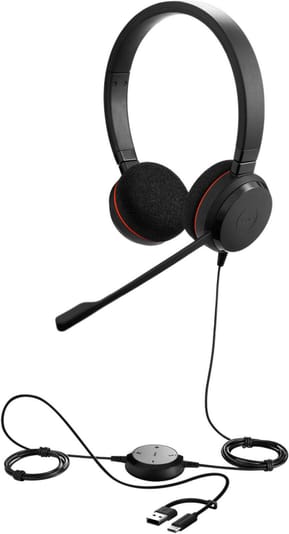 Casque-micro Jabra Evolve 20 MS Stereo - Adaptateur USB C/A (4999-823-169)