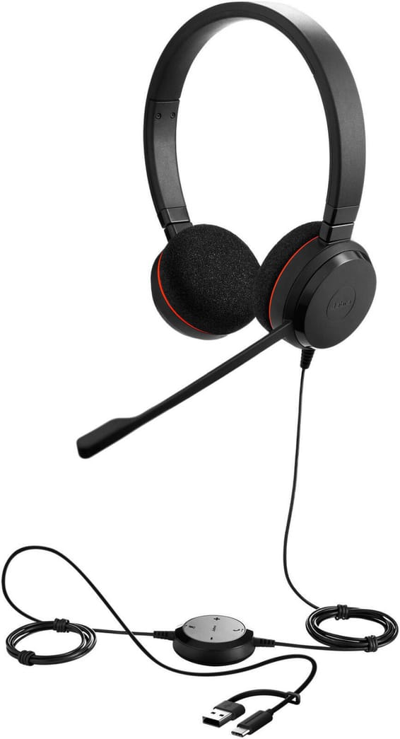 Casque-micro Jabra Evolve 20 MS Stereo - Adaptateur USB C/A (4999-823-169)