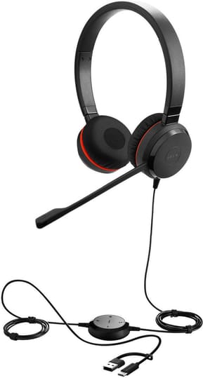 Micro-casque Jabra Evolve 20 SE Stéréo UC avec adaptateur USB C/A (4999-829-469)