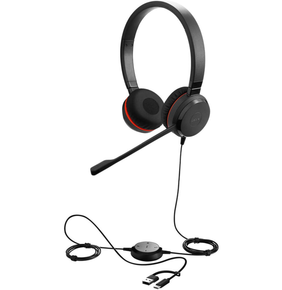 Casque-micro Jabra Evolve 20 SE Stéréo MS - Adaptateur USB C/A (4999-823-369)