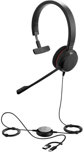Micro-casque Jabra Evolve 20 SE Mono UC avec adaptateur USB C/A (4993-829-469)