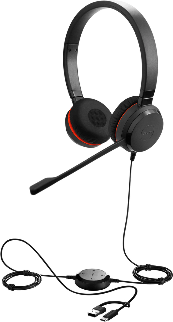 Micro-casque Jabra Evolve 30 II Stereo MS avec adaptateur USB C/A  (5399-823-369)