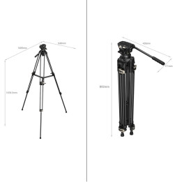 Trépied Vidéo robuste SmallRig AD-01 avec tête fluide (6941590013466)