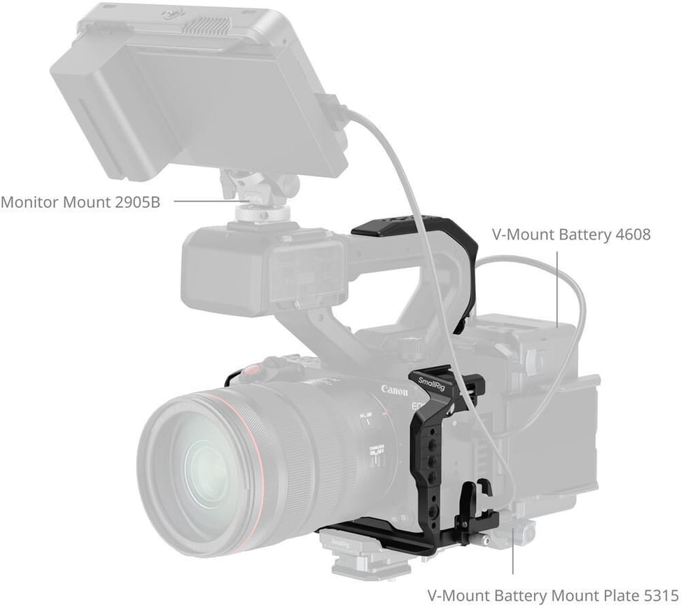 طقم قفص SmallRig 5657 لـ Canon EOS C50 مع امتداد مقبض XLR (6941590026466) — صورة 2