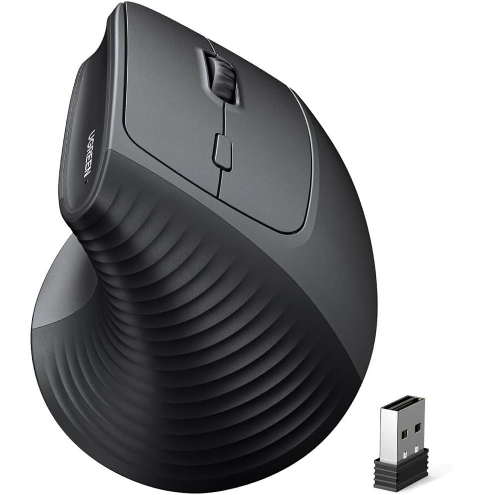 Souris sans fil Ugreen Vertical M571 Ergonomique 2.4GHz - Noir (55916)